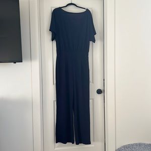 Navy womens short sleeve  jumpsuit